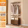 Guarda-Roupa Aberto Estilo Moderno Meio do Século Prateleira de Armazenamento Closet Prateleira Cabideiro de Chão Guarda-Roupa de Quarto Prateleira de Roupeiro