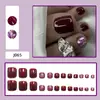 Estilo de verano, efecto iluminador, uñas de los pies ponibles con purpurina de cielo estrellado púrpura, parches removibles de arte para uñas de los pies