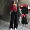 Black Wide-Leg Jeans for Women, 2025 Winter New Style, Petite Length, Floor-Length, Drapey, Large Flare, Harem Pants