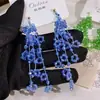 Brincos de Franja com Contas de Flor de Cristal Colorida, Estilo Floresta Fada Estilo Feriado Brincos Versáteis Que Fazem o Rosto Parecer Menor, Nova Sensação da Internet da Moda