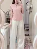 Camiseta Branca com Decote V e Mangas Curtas tipo Sino para Mulheres, Novo Estilo de Verão, Design Simples de Cor Sólida, Caimento Ajustado, Top Casual para Mulheres