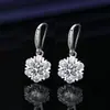 Aretes de moissanita simulación de transmisión en vivo para mujer estilo Ins amor plata de ley S925 circonita seis garras aretes de moissanita aretes
