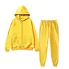 Conjunto de Moletom com Zíper e Capuz para Homens, Cardigan Solto, Calça de Moletom, Cor Sólida, Conjunto Completo, Roupa Esportiva, Atacado