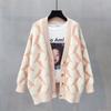 Suéter Jacket Nuevo Otoño e Invierno Estilo Coreano Holgado Retro Estilo Universitario Cardigan Tejido Top a Cuadros Ropa para Mujer