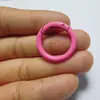 Anéis Metálicos Abertos em Cores Doces, Chaveiros com Fecho de Mola Removível, Peças de Acessório, Argolas para Pendurar em Bolsas, Fechos de Conexão
