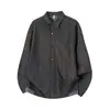 Camisa con Dobladillo Bloqueado por Color G-Stone para Hombre con Diseño de Botones Completo, Top Holgado de Manga Larga de Moda Estilo Japonés para Hombre