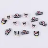 Serie Negra Gato de Dibujos Animados Pegatina de Resina Placa de Letras con Lazo Kumi Estuche de Teléfono DIY Pasador para el Cabello Accesorios de Resina