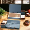 Ano do Carneiro 2027 Calendário de Mesa de Couro Personalizado de Ano Novo com Porta-Caneta Planejador Semanal Calendário Ornamento Calendário Semanal Personalizado