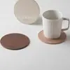 Porta-copos Redondos Impermeáveis e Antiderrapantes Personalizados pelo Fabricante para Copos de Cerveja e Café, Porta-copos Antiderrapantes, Porta-copos de Couro