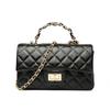 Bolso de mujer de piel de vaca de primera capa con cadena estilo Chanel, moderno bolso romboidal, bandolera de hombro, bolso cuadrado pequeño portátil de cuero genuino.