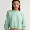 Sudadera Pulóver Corta de Cuello Redondo Estilo Europeo y Americano de 350g, Sudadera Holgada de Otoño para Mujer, Chaqueta Adelgazante con Texto Impreso