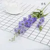 Flor artificial jacinto delfínio 2 ramos longos flor artificial caminho de casamento decoração de sala de estar flor de seda violeta única