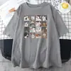 [Código Europeu Transfronteiriço] Gato Meme Quebra-Cabeça Estampa Criativa Camiseta Masculina Praia Respirável Roupas Engraçadas