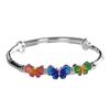 O personagem pé de prata prata 9999 borboleta de bambu cor esmalte pulseira push-pull moda requintada novo estilo nacional chinês pulseira