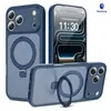 Funda para Teléfono con Soporte de Agujeros Finos para Apple 17Promax con Succión Magnética, 17E Tacto Suave Anti-Caída Dos en Uno 16 Cubierta Protectora