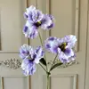 3 Flores de Iris Artificiales para Decoración de Bodas, Decoración del Hogar, Accesorios de Fotografía y Arreglos Florales