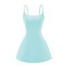 Deseo Puro Chica Sexy con Almohadilla en el Pecho Vestido de Falda sin Espalda Verano Nuevo Ajustado Línea A Falda Color Sólido