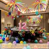 Decoración de cumpleaños temática de dopamina con globos y fuegos artificiales, habitación de hotel, escena de decoración de ambiente para fiesta de cumpleaños de bebés y niños