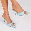 Sandalias de Tacón Alto de Punta Abierta y Punta Fina de Moda Veraniega Nueva, Exclusivas Transfronterizas Europeas y Americanas, Lujo Ligero, para Mujer