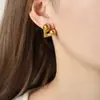 Moda europea y americana nueva, personalidad simple, amor irregular, acero de titanio chapado en oro, pendientes combinables, joyería de alta gama para mujer