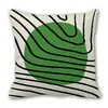 Fronha de Almofada Personalizada Estilo Ins Moderno Verde Transfronteiriça Florais Abstratos Capa de Almofada para Sofá de Casa