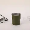 Taza de Acero Inoxidable 304 para Acampar al Aire Libre Taza de Café Portátil Boca Ancha Estilo Escalonado Taza Pequeña de Vino Americana Taza Térmica