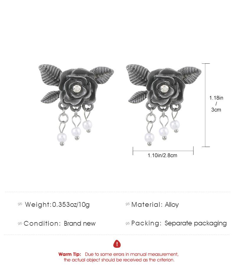 做旧玫瑰花耳环