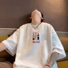 Camiseta de Algodón Puro 200g Estilo Americano Oversized High Street Coca-Cola Manga Corta para Hombre Joven Versátil Pesada Verano 2026