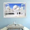 Mezquita comercio exterior más vendido efecto creativo 3D pegatinas de ventana falsa decoración pared sala de estar dormitorio