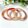 Pulsera redonda de ágata de 8 mm con patrón de seda, ágata rojo degradado, pulsera redonda de ágata clásica vintage para mujer