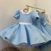 Vestido de Anfitriã Infantil, Elegante e Estiloso Vestido de Cetim de Verão para Performance de Piano, Vestido de Princesa, Traje para Recitação para Meninas