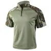 Camisa de verano de manga corta para hombre, estilo táctico, talla europea, superventas, camisa de manga corta estilo ropa de trabajo de cuello alto, camuflaje americano, entrenamiento al aire libre