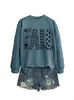 Amazon eBay sitio independiente casual cómoda versátil mujer otoño estampado cuello redondo manga larga sudadera comercio exterior en stock