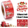 ¡Guau! Pegatinas Personalizadas-Feliz Navidad Pegatinas de Sellado Pegatinas Autoadhesivas de 3 pulgadas Etiquetas de Papá Noel 120 Piezas