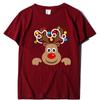 Camisetas navideñas de manga corta con cuello redondo para mujer, holgadas y con ciervos navideños, disponibles en Amazon.