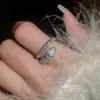 Anillo Abierto de Circonita con Forma de Serpiente Estilo Nacional Lujo Ligero Moda de Gama Alta Anillo para el Dedo Viajero Celebridad de Internet Joyería Única Venta al por Mayor