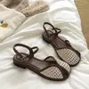 Sandalias cerradas para mujer 2026 nuevo verano versión coreana estilo bosque retro hada casual planas suaves zapatos romanos