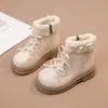 Botas Martin con Lazo para Niñas 2026 Nuevo Estilo Primavera y Otoño Moda Infantil Botas Cálidas de Algodón con Suela Suave para Niños Mayores Botas de Nieve