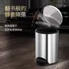 Cubo de basura de acero inoxidable para el hogar con tapa, operado con pedal, creativo, para cocina, sala de estar, dormitorio, cubo de basura redondo con tapa, operado con pedal