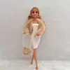 Ropa para Muñeca de 30 cm Moda de Simulación Set Barbie Falda Corta Abrigo de Felpa Sombrero para Disfraz Bolsa Accesorios de Invierno