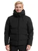 Chaqueta de plumón gruesa con capucha de invierno para hombre y mujer, Chaqueta cálida y a prueba de viento con 90% de plumón de pato blanco, Logo impreso personalizado
