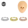 Joyería transfronteriza de titanio G23, estilo europeo y americano, ligero, lujoso, con personalidad llamativa, anillo nasal de tres capas, accesorio para la cabeza, piercing para la oreja.
