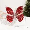 Decoração de Natal Borboleta Simulada Novo Modelo Transfronteiriça Tecido Artesanal DIY Ornamento para Árvore de Natal e Vitrine