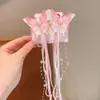 Venda Quente Transfronteiriça Acessórios de Cabelo de Borboleta para Meninas Presilhas de Cabelo com Franja de Pérola e Fita para Fotos de Crianças Festas de Aniversário Presilhas de Cabelo para Tranças