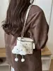 Bolsa de Corrente com Padrão de Losango Moda Estilo Coreano Feminina 2026 Nova Bolsa Quadrada Pequena Caixinha Estética de Alto Valor Bolsa Transversal Estilosa