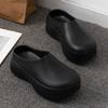 2025 Novos Sapatos de Chef Moda Chinelos de Bico Fechado de Sola Grossa Aumentadores de Altura Antiderrapantes Preguiçosos Tamancos Slip-On