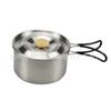 Utensilios de cocina para exteriores transfronterizos Camping Sartén antiadherente 304 Traje de camping Picnic Plegable Portátil Sartén Olla para sopa Olla para cocinar