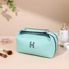 Lancheira Letra H Bolsa para Pincéis de Maquiagem Necessaire de Viagem Bolsa Tote de Lona para Maquiagem Armazenamento Portátil de Cosméticos Femininos Atacado