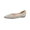 Zapatos bajos de estilo francés para mujer con adornos de perlas, nuevo modelo otoño 2026, punta fina, punta cuadrada, suela blanda, elegantes zapatos para dama de honor, zapatos de boda