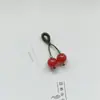 Pingente de Ágata Cereja Natural Corda Tecida à Mão Design Versátil DIY Pulseira Pequena Deslizante Joias Acessórios de Pingente para Roupas